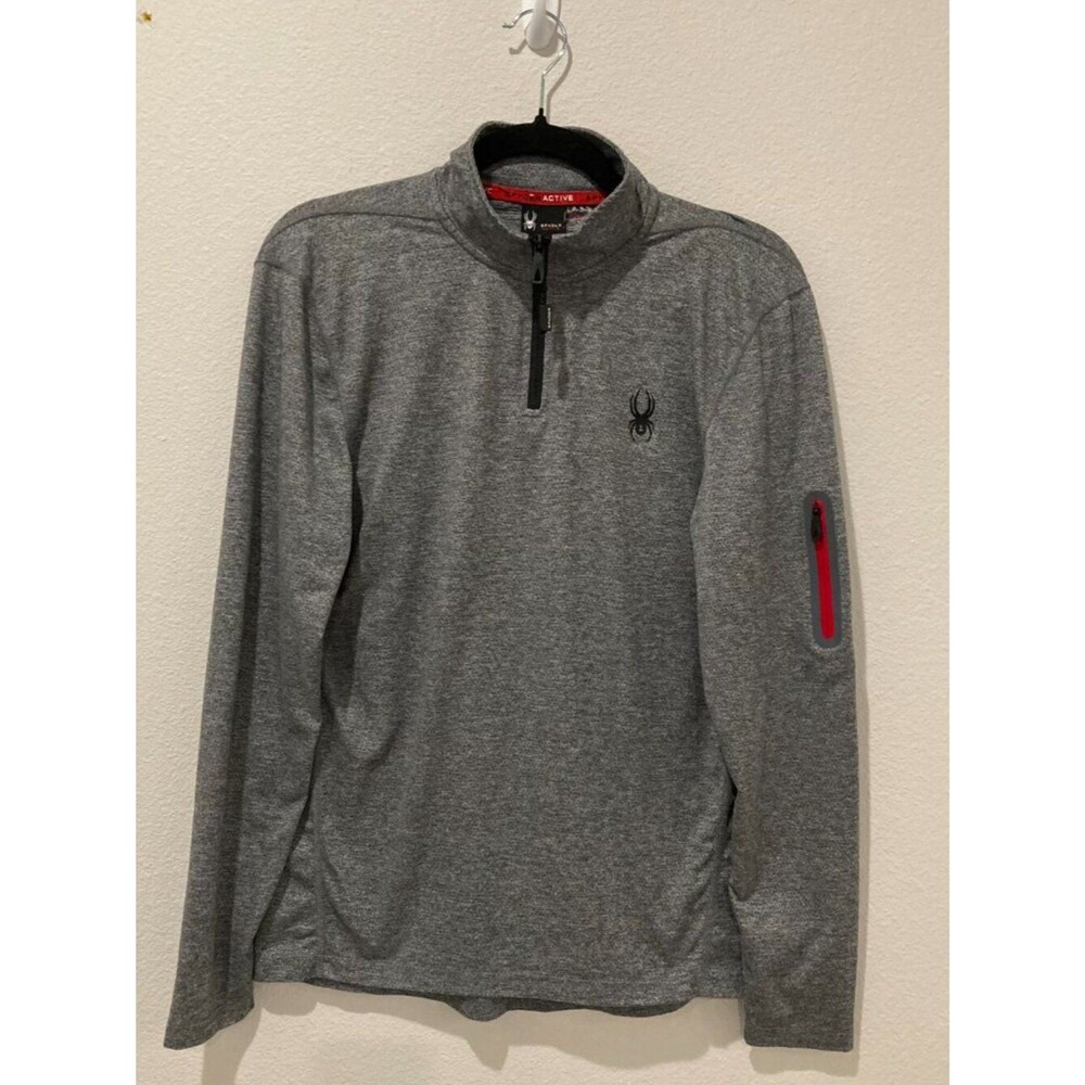 Spyder Active Gray Heather Performance Quarter Zip Pullover S